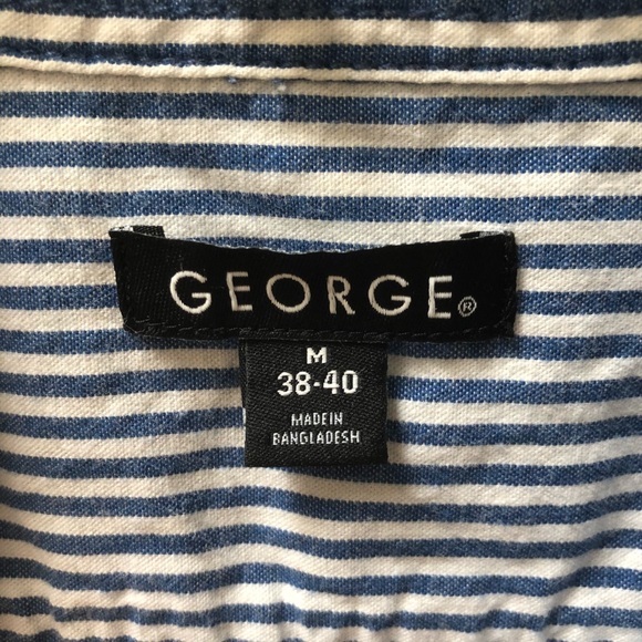 Blue and White Stripe - George Men’s Button Up - Picture 5 of 7